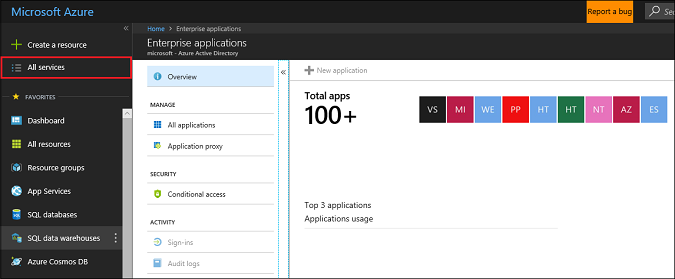Enterprise Applications blade