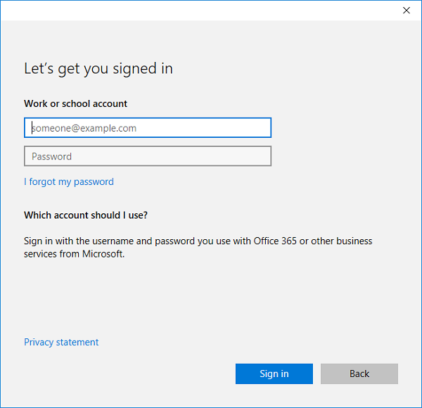 azure ad sign in
