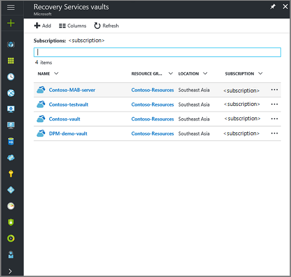 Create Recovery Services Vault step 2