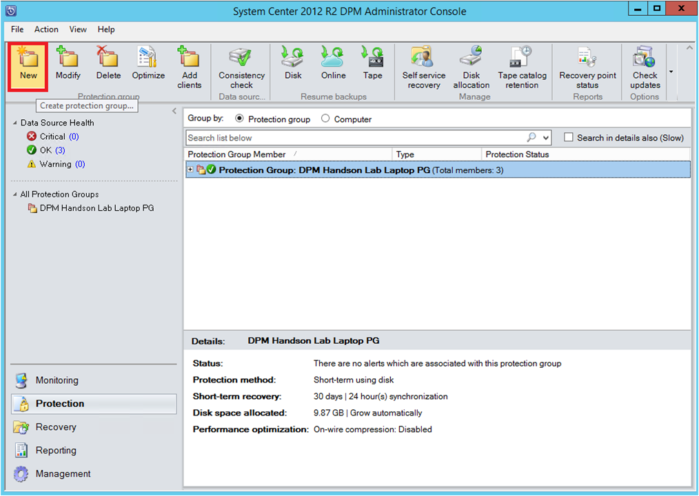 Image result for how to create protection group in dpm 2012