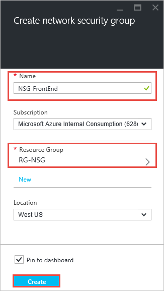Azure portal - NSGs