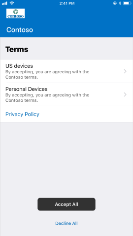 Terms and conditions page.