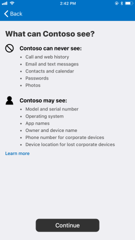What can my company see screen.