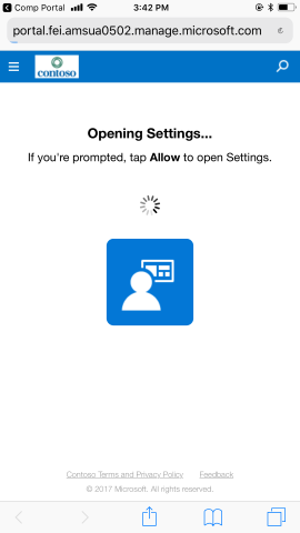 Switched out to Safari for enrolling.