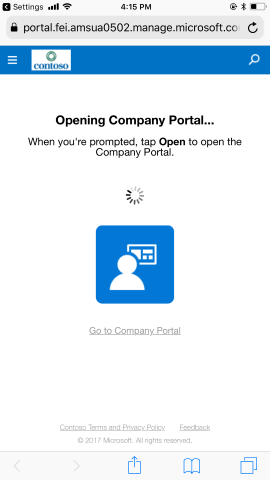 Switched out to Safari for enrolling.
