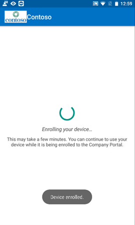 Enrolling device screen